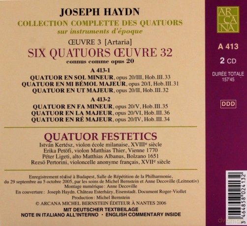 Quatuor Festetics: Haydn: Quatuors Op. 32 [CD]
