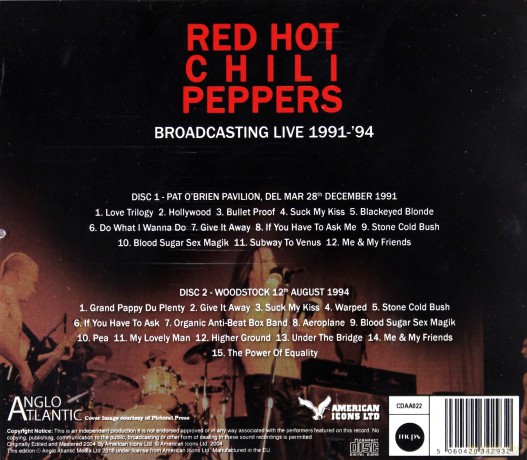 Red Hot Chili Peppers: Greatest Hits Live On Air 1991-94 [2CD]