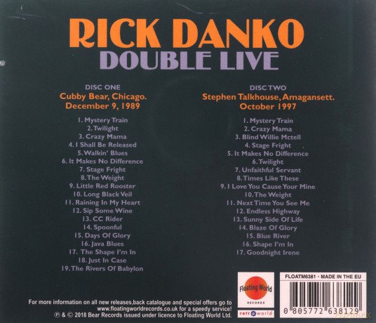 Rick Danko: Double Live [2CD]