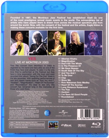 Yes: Live At Montreux 2003 [Blu-Ray]