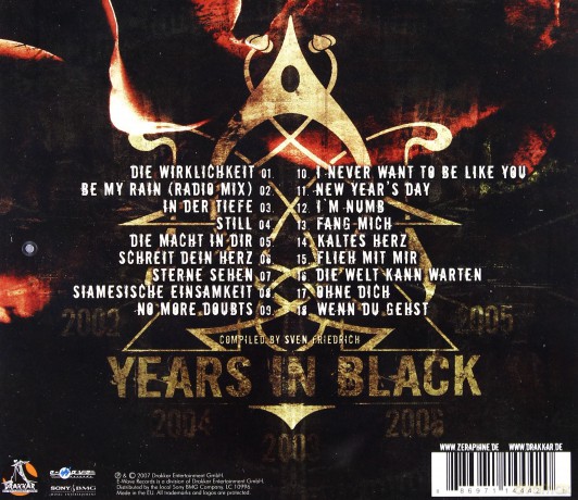 Zeraphine: Years In Black [CD]