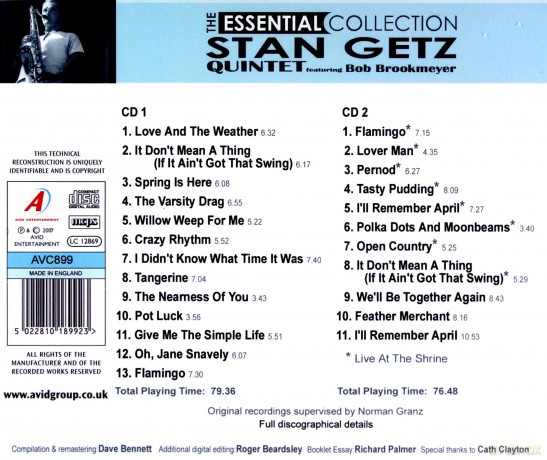 Stan Getz: The Essential Collection [2CD]