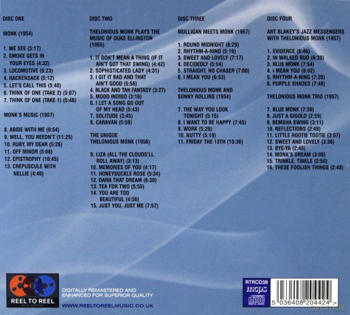 Thelonious Monk: Eight Classic Albums [4CD]