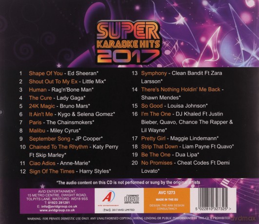 Super Karaoke Hits 2017 [CD]