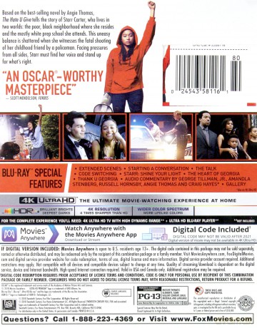 The Hate U Give (Nienawiść, którą dajesz) [Blu-Ray 4K]+[Blu-Ray]