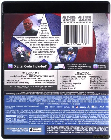 Captain America: The First Avenger (Pierwsze starcie) [Blu-Ray 4K]+[Blu-Ray]