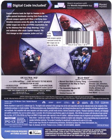 Captain America: The First Avenger (Pierwsze starcie) [Blu-Ray 4K]+[Blu-Ray]