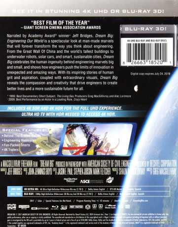 IMAX: Dream Big: Engineering Our World (Wielkie projekty wielkich inżynierów) [Blu-Ray 4K]+[Blu-Ray 3D]+[Blu-Ray]