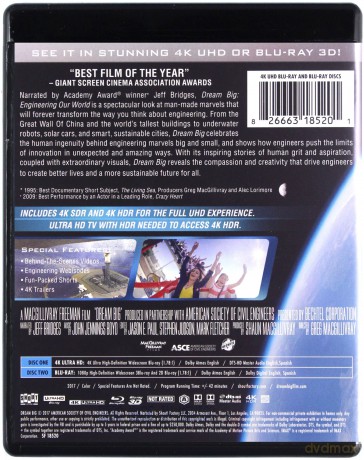 IMAX: Dream Big: Engineering Our World (Wielkie projekty wielkich inżynierów) [Blu-Ray 4K]+[Blu-Ray 3D]+[Blu-Ray]