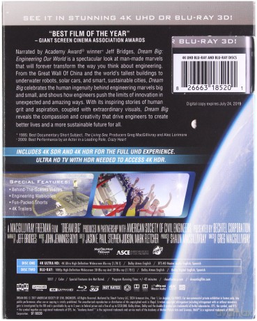 IMAX: Dream Big: Engineering Our World (Wielkie projekty wielkich inżynierów) [Blu-Ray 4K]+[Blu-Ray 3D]+[Blu-Ray]