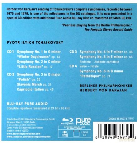 Herbert Von Karajan: Tchaikovsky The Symphonies [BOX] [4CD]+[Blu-Ray]