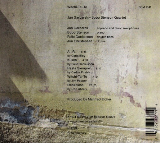Garbarek/Stenson Quartet: Touchstones: Witchi-Tai-To [CD]
