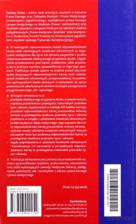 Odpowiedzialność karna za niewłaściwe leczenie - Tomasz Sroka [KSIĄŻKA]