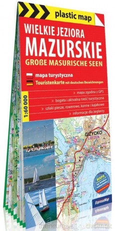 Plastic map Wielkie Jeziora Mazurskie 1:60 000