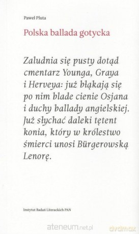 Polska ballada gotycka - Paweł Pluta [KSIĄŻKA]