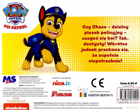 Psi Patrol Bardzo Ważne Sprawy 3 Wizyta u dentysty [KSIĄŻKA]