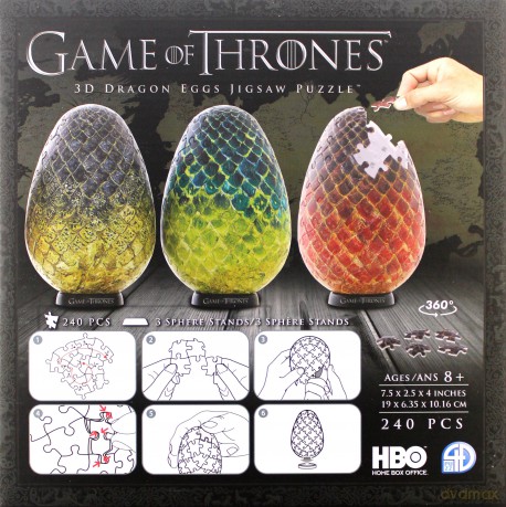 Game of Thrones Dragon Egg Set 4D 240 el. (Gra o Tron) [PUZZLE]