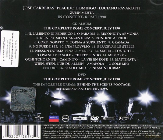 Three Tenors: In Concert 20th Anniversary Editon [CD]+[DVD]