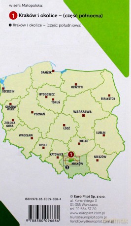 GREENVELO mapa tras rowerowych Kraków i okolice część północna
