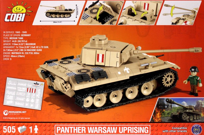 Klocki World of Tanks PzKpfw. V Panther - czołg powstańczy [KLOCKI]