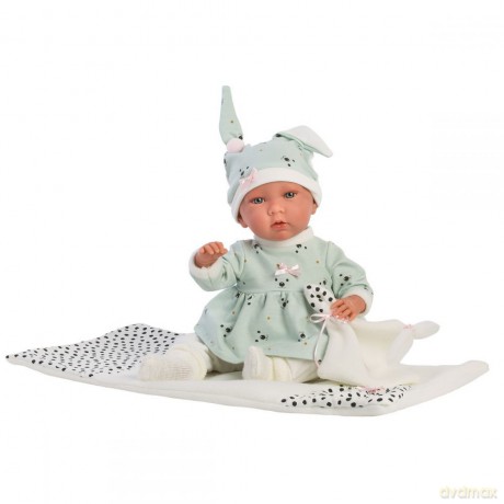 Lalka bobas płacząca Mimi biały kocyk 74054 42 cm