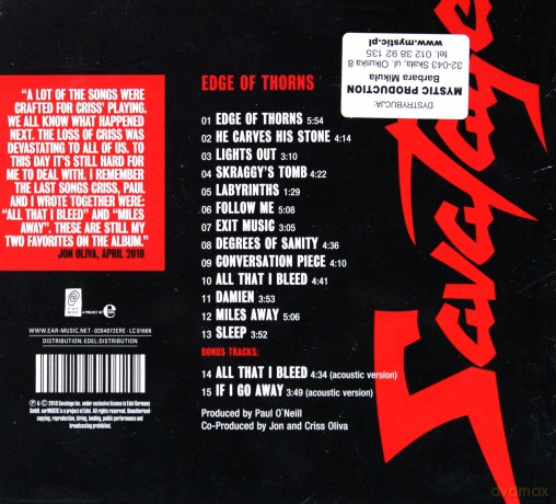 Savatage: Edge Of Thorns [CD]