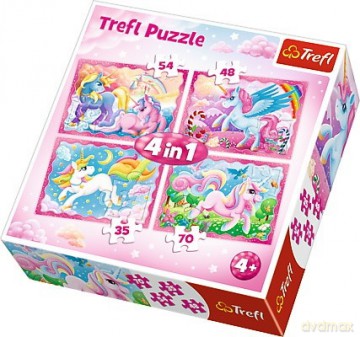 TREFL 4w1 - Magiczny świat jednorożców [PUZZLE]