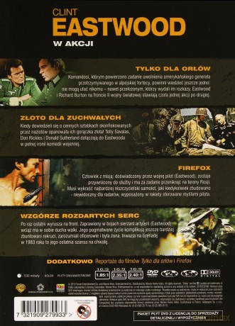 Clint Eastwood: Akcja: Tylko dla orłów / Złoto dla zuchwałych / Wzgórze rozdartych serc / Firefox [BOX] [4DVD]