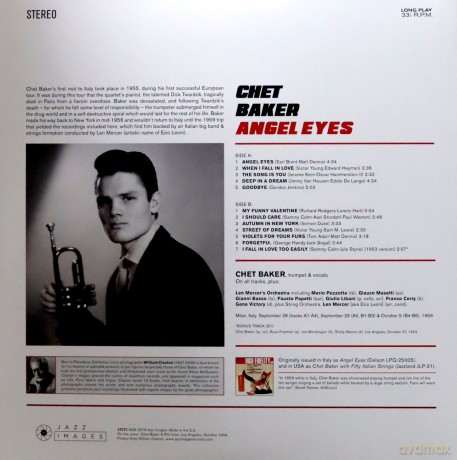 Chet Baker: Angel Eyes (Gatefold Packaging Photographs By William Claxton) [Winyl]