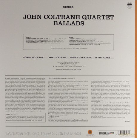 John Coltrane Quartet: Ballads (Limited) (Solid Orange) [Winyl]