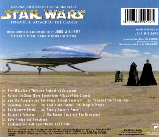 Star Wars Episode 2: Attack of the Clones soundtrack (Gwiezdne Wojny: Część II - Atak Klonów) (John Williams, London Symphony) [CD]