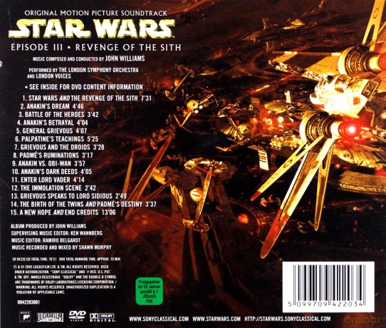 Star Wars Episode III: Revenge of the Sith soundtrack (Gwiezdne Wojny: Część III - Zemsta Sithów) (John Williams) [2CD]
