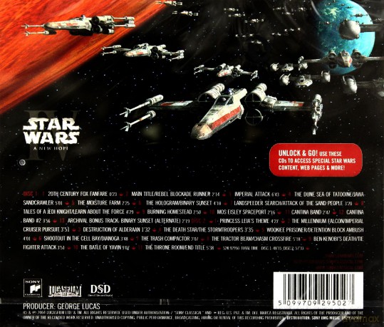 Gwiezdne Wojny Episode IV A New Hope soundtrack (Gwiezdne Wojny: Część IV: Nowa Nadzieja) (Star Wars) (John Williams) [2CD]