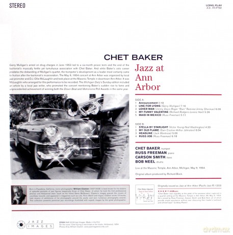 Chet Baker: Jazz At Ann Arbor (Gatefold Packaging Photographs By William Claxton) [Winyl]