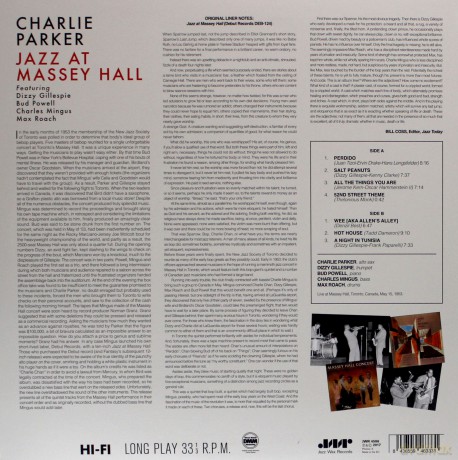 Charlie Parker: Jazz At Massey Hall [Winyl]