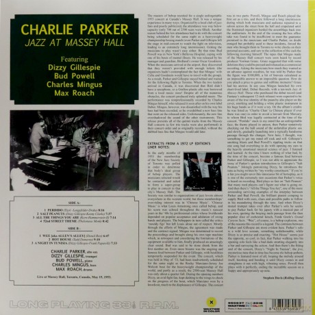 Charlie Parker: Jazz At Massey Hall - Limited Edition In Solid Yellow Colored Vinyl [Winyl]