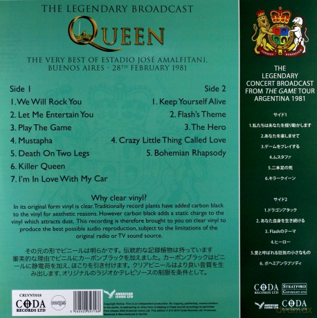 Queen: Killer Queens - Estadio Jose Amalfitani 1981 - (Clear) [Winyl]