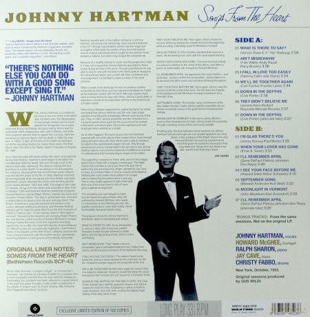 Johnny Hartman: Songs From The Heart [Winyl]