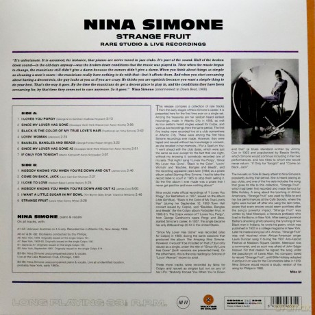 Nina Simone: Strange Fruit Rare Recordings (Limited) (Orange) [Winyl]