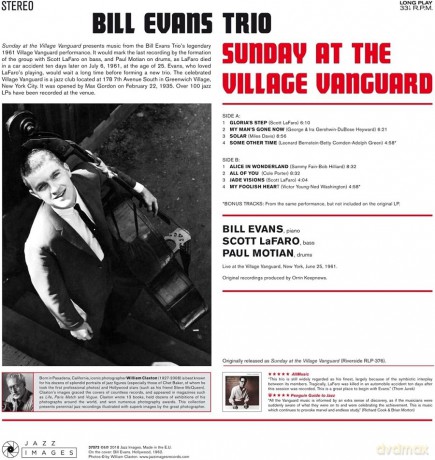 Bill Evans Trio: Sunday At The Village Vanguard [Winyl]