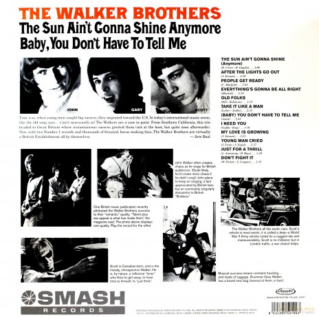 Walker Brothers: The Sun Ain't Gonna Shine Anymore (Including The #1 Chart Hit Of The Same Name) [Winyl]