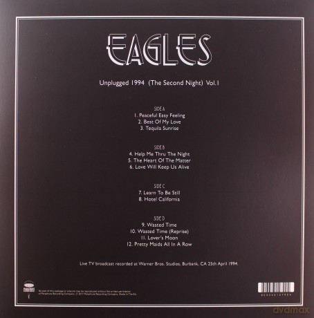 Eagles: Unplugged 1994 (The Second Night) Vol 1 [2xWinyl]