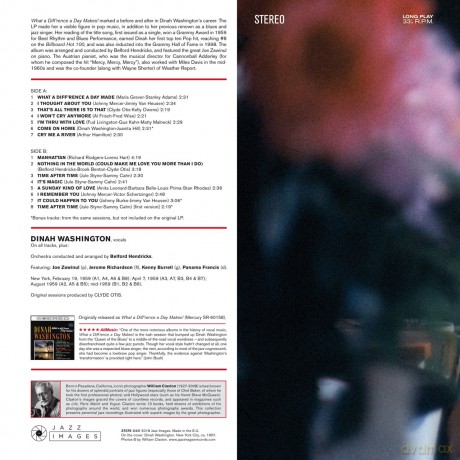 Dinah Washington: What A Difference A Day Makes! (Gatefold Packaging Photographs By William Claxton) [Winyl]