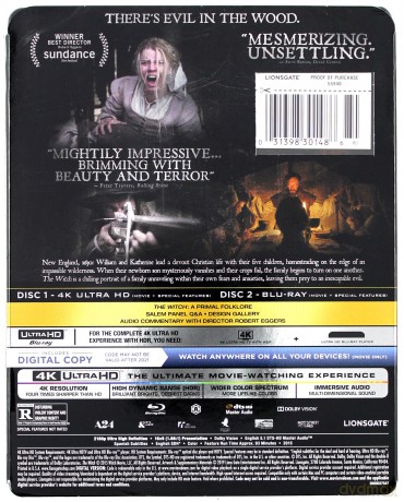 The Witch (Czarownica: Bajka ludowa z Nowej Anglii) [Blu-Ray 4K]+[Blu-Ray]