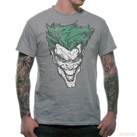 Batman: Jocker Face Sports Gray Mens (XL) [T-SHIRT]