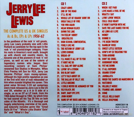 Jerry Lee Lewis: The Complete Us & Uk Singles And Eps As & Bs 1956-62 [2CD]
