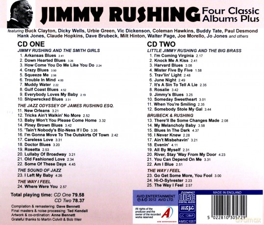 Jimmy Rushing: Four Classic Albums Plus (Jimmy Rushing And The Smith Girls / The Jazz Odyssey Of James Rushing Esq / Little Jimmy Rushing And The Big Brass / Brubeck & Rushing) [2CD]