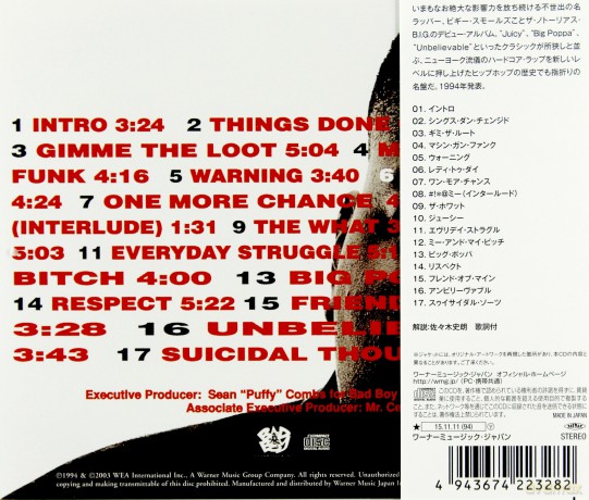 Notorious B.I.G: Ready To Die [CD]