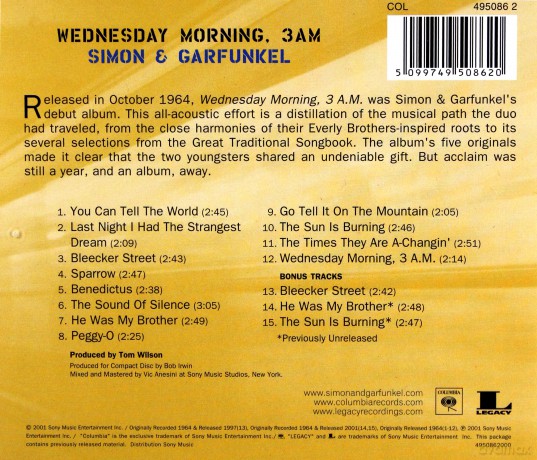 Simon Garfunkel: Wednesday Morning 3Am [CD]