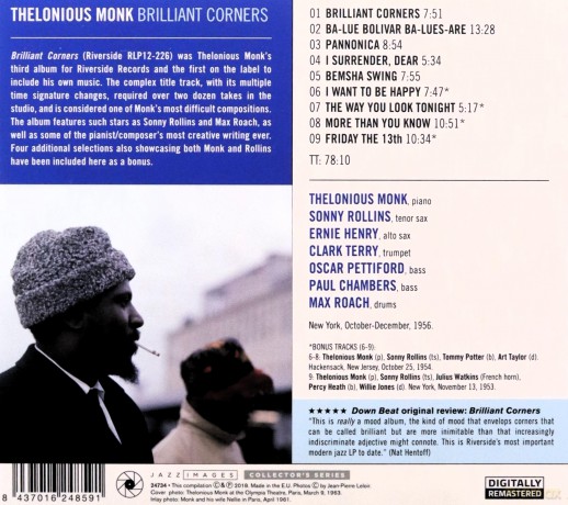 Thelonious Monk: Brilliant Corners [CD]